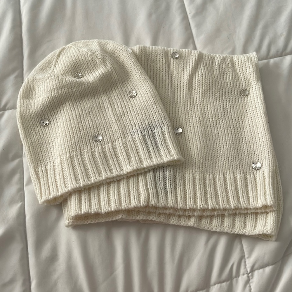 Victoria’s Secret beanie and scarf sets with jewels